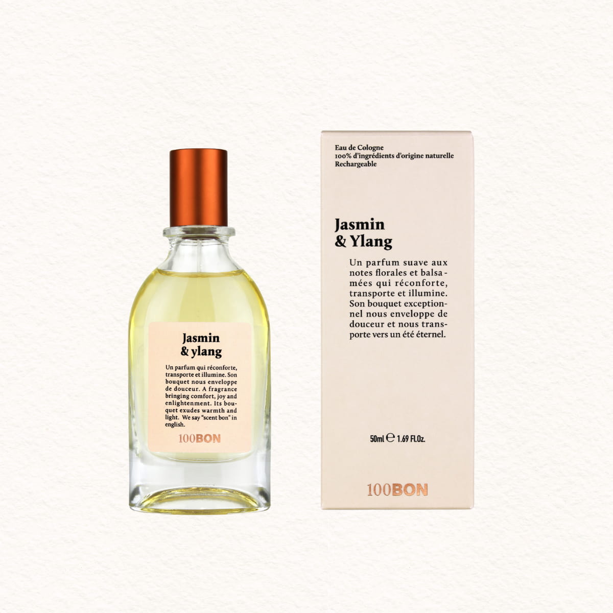 Eau de cologne naturelle - Jasmin & Ylang - Flacon et boîte 